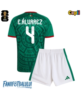 Mexic Edson Alvarez #4 Echipament de Fotbal Replică Mondial 2026 Copii Acasa (+ Șorturi)